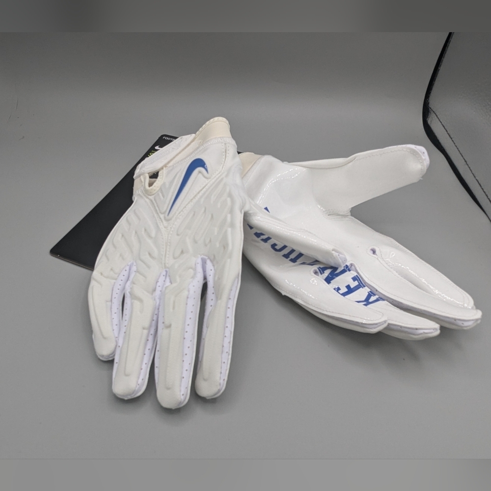 Brand New Nike Superbad Gloves University of Kentucky Wildcats White and Blue